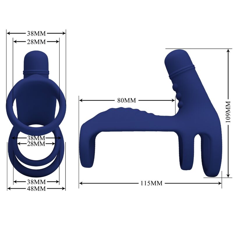 Pretty Love - Elish Vibrationsring mit Verlngerung Blau