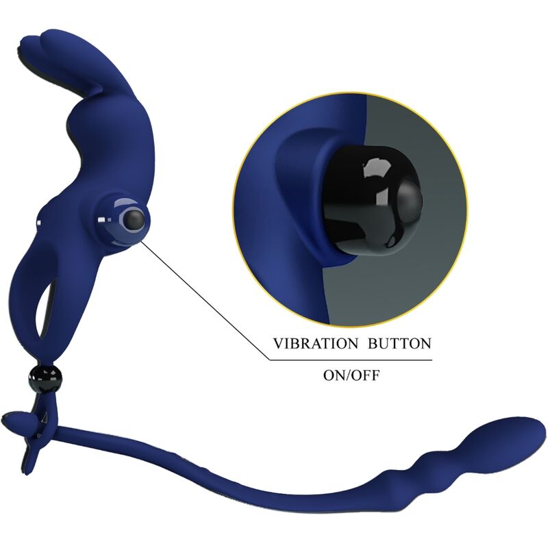 Pretty Love - Ayad Rabbit Vibratorring mit Stecker Blau