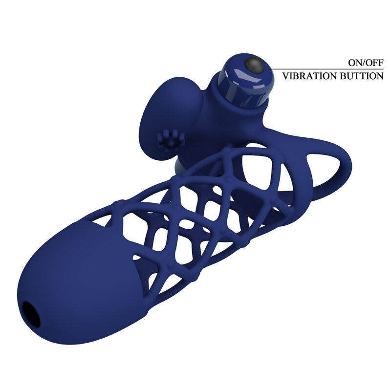 Pretty Love - Giann Vibratorring mit Silikonhülle Blau