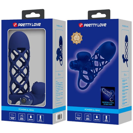 Pretty Love - Giann Vibratorring mit Silikonhülle Blau