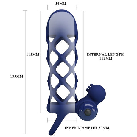 Pretty Love - Giann Vibratorring mit Silikonhülle Blau
