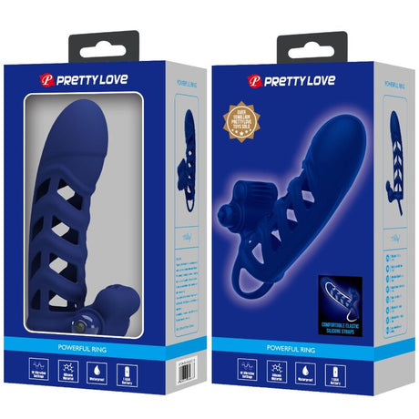 Pretty Love - Altaf Vibratorring mit Silikonhülle Blau