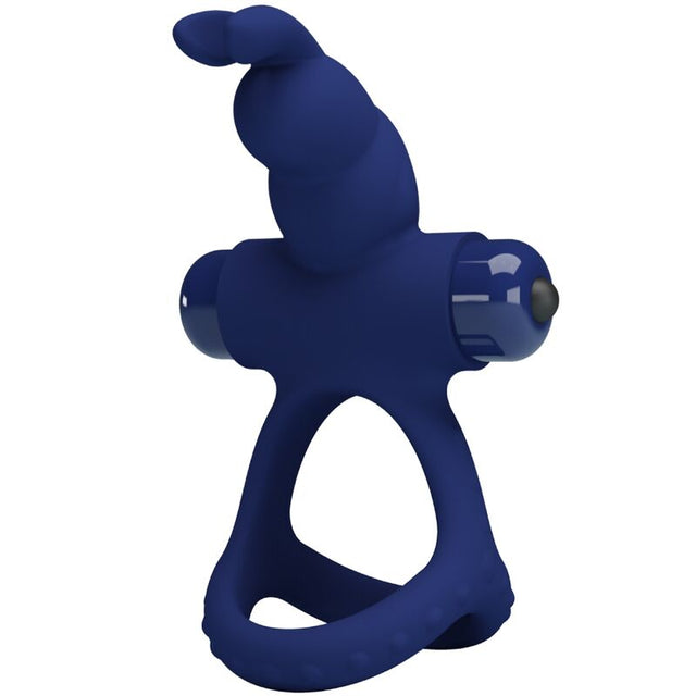 Pretty Love - Luchito Doppelvibrierender Ring Kaninchen Blau