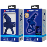 Pretty Love - Luchito Doppelvibrierender Ring Kaninchen Blau