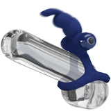 Pretty Love - Luchito Doppelvibrierender Ring Kaninchen Blau