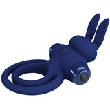 Pretty Love - Darey Doppelter Vibrationsring Kaninchen Blau