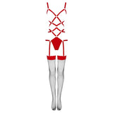 Livco Corsetti Fashion - Thiara Lc 20213 Set Body + Strümpfe Rot S/M