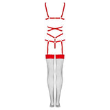 Livco Corsetti Fashion - Thiara Lc 20213 Set Body + Strümpfe Rot S/M