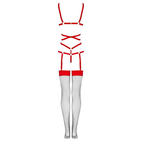 Strapsset Fashion Thiara Lc 20213 Set Body + Strümpfe Rot L/XL.6
