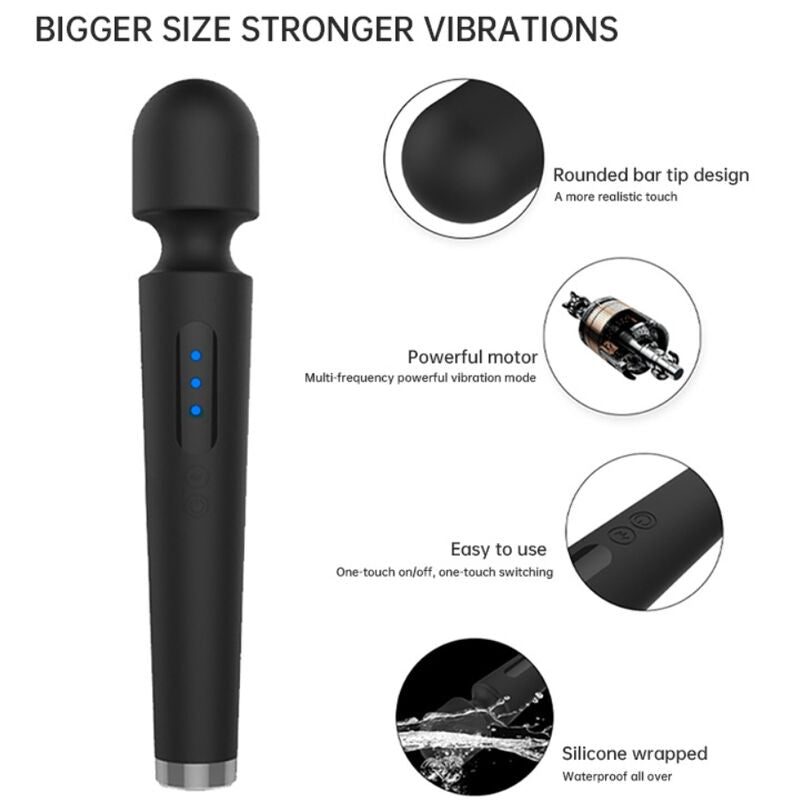 Armony - x Power Grosser Massager & Vibrator 7 Vibrationen Schwarz