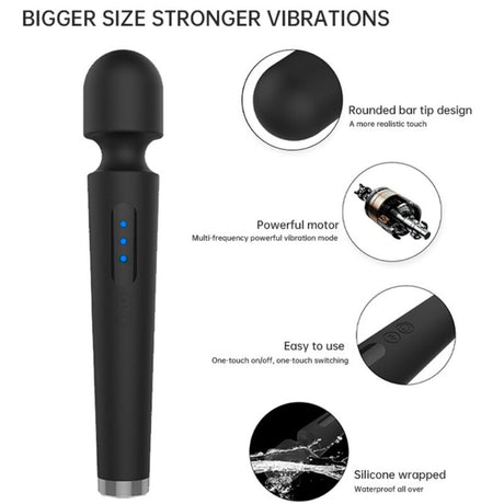 Armony - x Power Grosser Massager & Vibrator 7 Vibrationen Schwarz