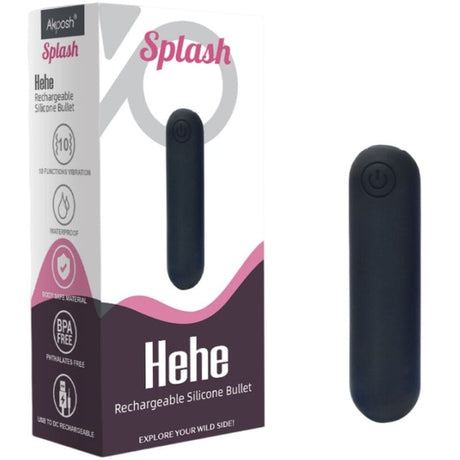Armony -Splash Hehe Vibrator Bullet Silikon 10 Vibrationen 65 x 15 cm Schwarz