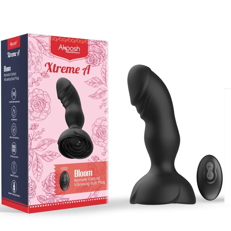 Armony - Extreme A Bloom Rose Vibrator & Analstecker Fernbedienung Schwarz