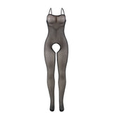 Subblime - 951726 Schwarzer Elastischer Netz-Bodystocking mit Schrittfreiem Unterteil Eine Grösse