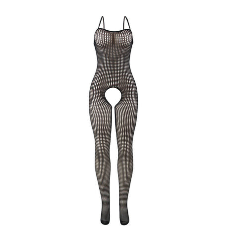 Subblime - 951726 Schwarzer Elastischer Netz-Bodystocking mit Schrittfreiem Unterteil Eine Grösse