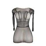 Subblime - 951931 Kurzes Netzkleid mit Nacktem Rücken Eine Grösse
