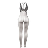 Subblime - 951993 Schwarz Transparenter Netz-Bodystocking mit Schrittfreiem Unterteil Eine Grösse