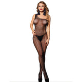 Subblime - 952037 One Shoulder Fishnet Bodystocking mit Diamanten Schwarz Eine Grösse