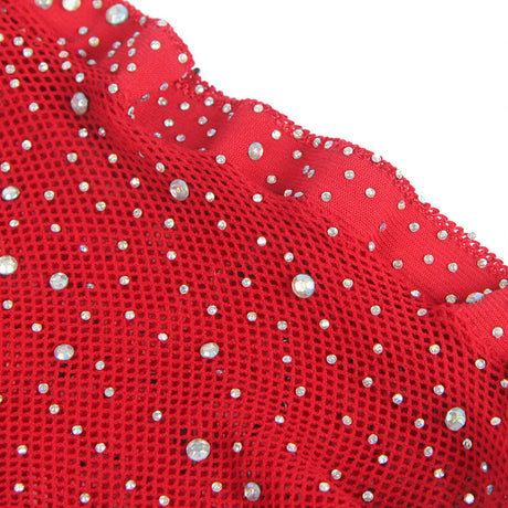 Bodystocking 952181 Netz-Bodystocking mit Handschuhen und Diamanten Rot Eine.3