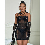 Subblime - 952235 Netzkleid mit Strass Schwarz Einheitsgrösse