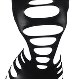 Subblime - 952266 Langrmeliger Elastischer Netz-Kleid Schwarz Eine Grösse