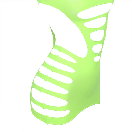 Subblime - 952280 Grün Langrmeliger Elastischer Netz-Kleid Eine Grösse