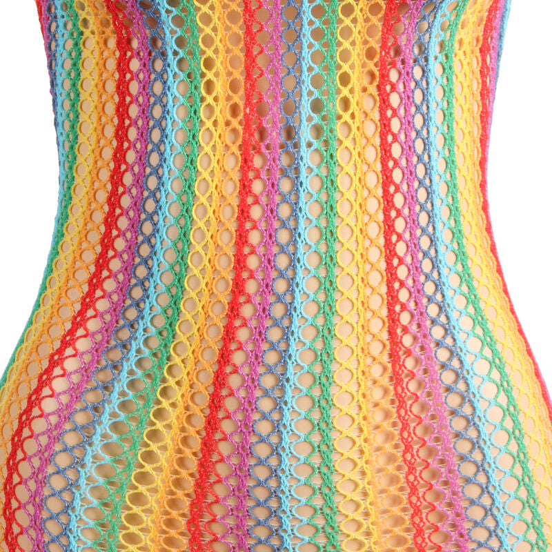 Subblime - 952341 Regenbogen-Netz-Kleid Eine Grösse