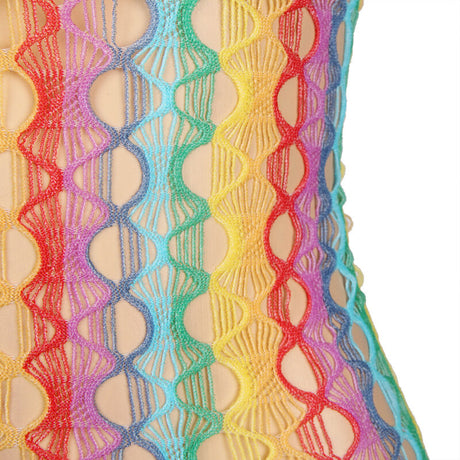 Subblime - 952365 Rainbow Netz-Kleid mit Freien Schultern Eine Grösse