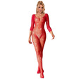 Subblime - 952419 Netz-Bodystocking mit Diamanten, Lange Ärmel, Rot, XS/M