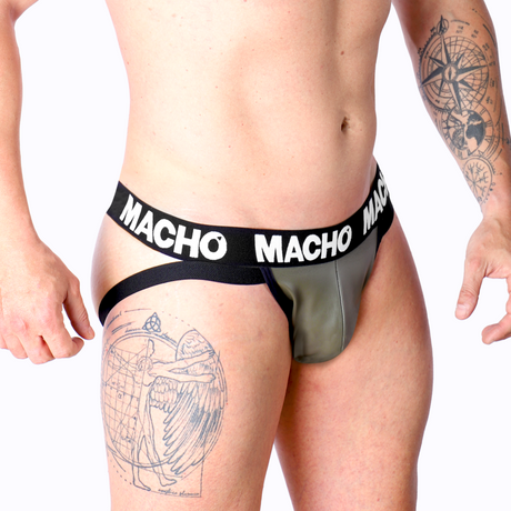 Jockstrap Mx27gr Jock Leder Grau Beige L.2