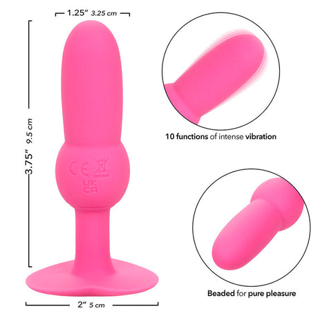 Calexotics - First Time Anal Plug mit Perlensonde 10 Vibrationen Rosa