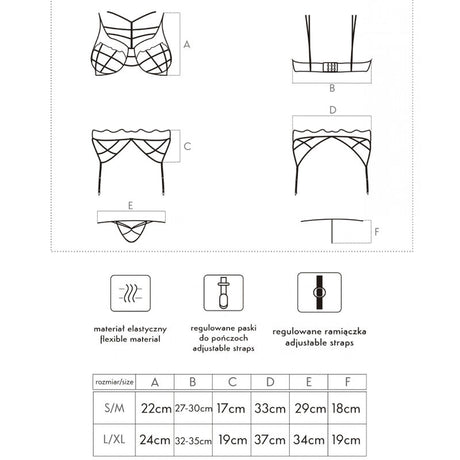 Livco Corsetti Fashion - Soledad Lc 20217 Bh + Hösche + Strumpfgürtel S/M