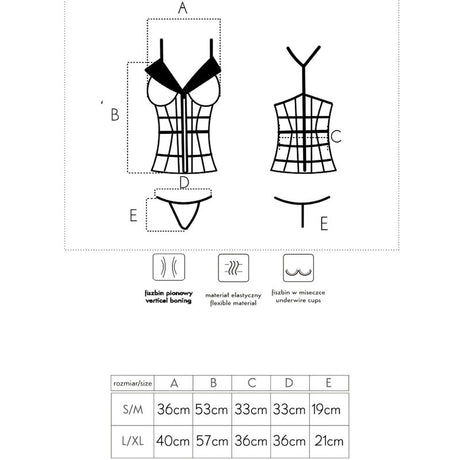 Livco Corsetti Fashion - Laura Lc 20215 Korsett + String S/M