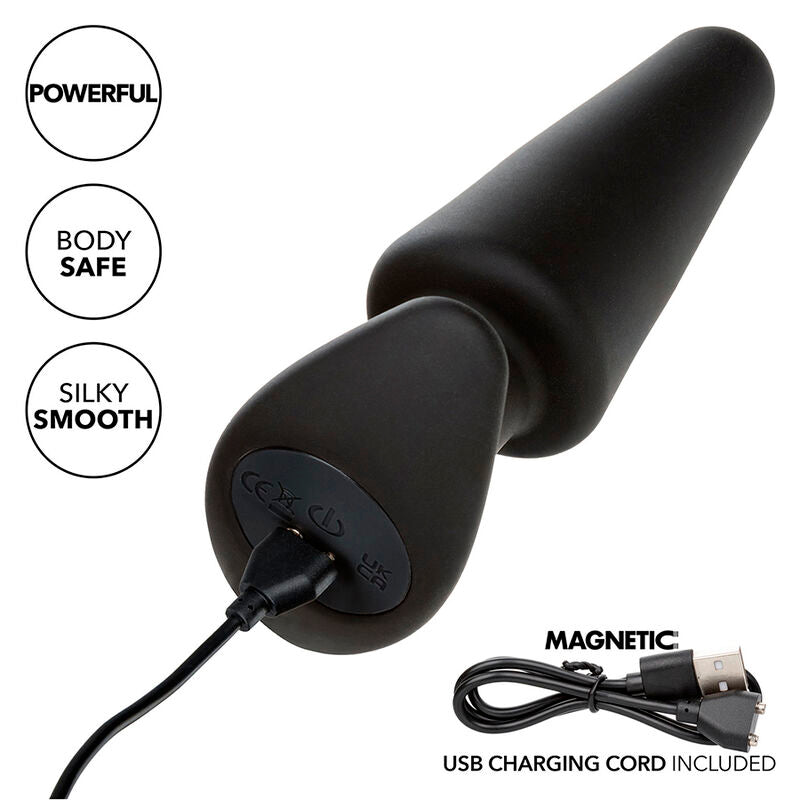 Calexotics - Rock Bottom Tapered Anal Plug 10 Vibraciones Silikon Schwarz