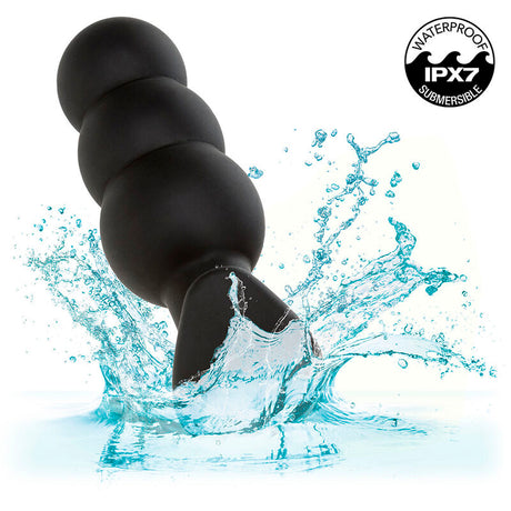 Calexotics - Rock Bottom Anal Plug mit Perlen 10 Vibrationen Silikon Schwarz
