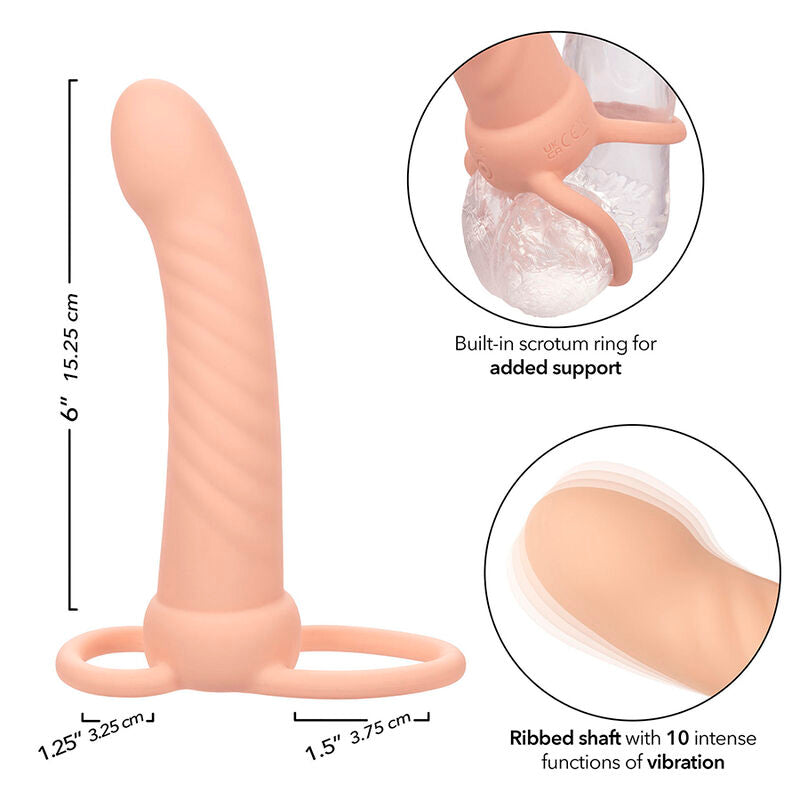 Calexotics - Maxx Ribbed Dual Penetrator 10 Vibrationen Fleisch