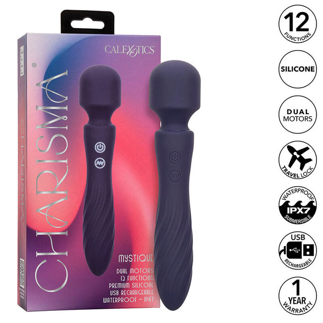 Calexotics - Charisma Mystique Massager Doppelmotor 12 Funktionen 20,5 cm x 4,5 cm Lila