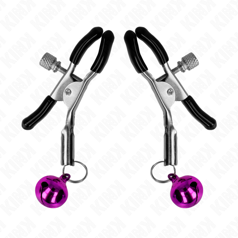 Kink - Lila Nippelklemme mit Einzelnen Glocken 6 cm