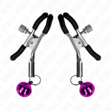 Kink - Lila Nippelklemme mit Einzelnen Glocken 6 cm