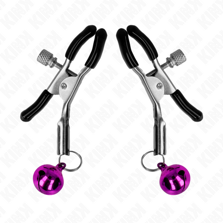 Kink - Lila Nippelklemme mit Einzelnen Glocken 6 cm