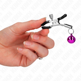 Kink - Lila Nippelklemme mit Einzelnen Glocken 6 cm