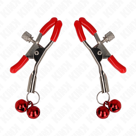 Kink - Rote Doppelglocke Nippelklemme Rot 6 cm