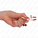 Kink - Rote Doppelglocke Nippelklemme Rot 6 cm