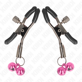 Nippelklemmen mit je zwei Glöckchen Pink 6 cm