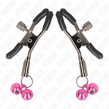 Kink - Doppelglöckchen-Nippelklammer Rosa 6 cm