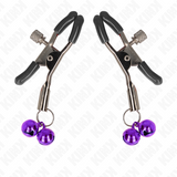 Kink - Doppelglocken-Nippelklammerei Lila 6 cm