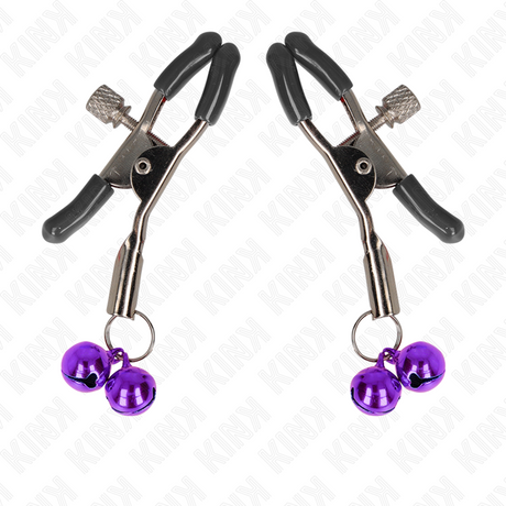 Kink - Doppelglocken-Nippelklammerei Lila 6 cm