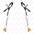 Nippelklemmen mit Glocke an Kettchen Schwarz 6 cm