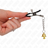 Kink - Goldene Nippelklemmen mit Glockenanhänger 6 cm