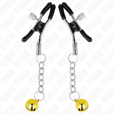 Kink - Goldene Jingle Bell Anhänger-Nippelklammern 6 cm